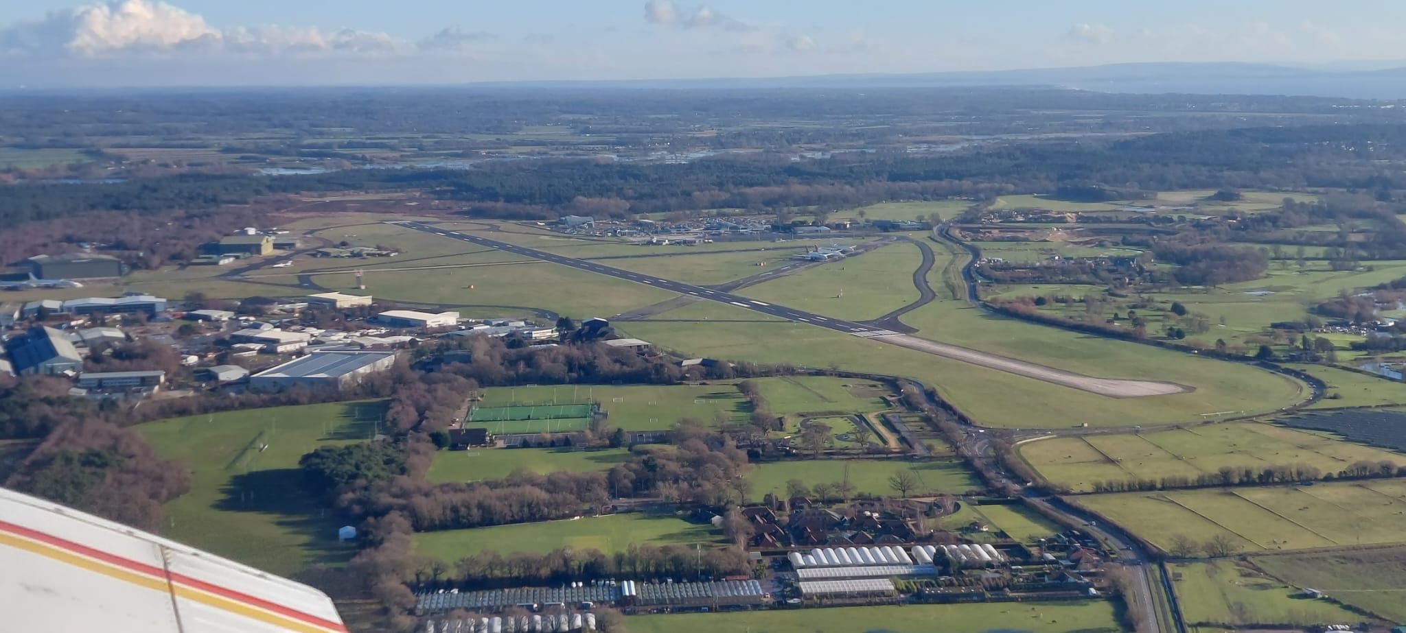 Flying lesson at Bournemouth International Airport in a PA28 aircraft